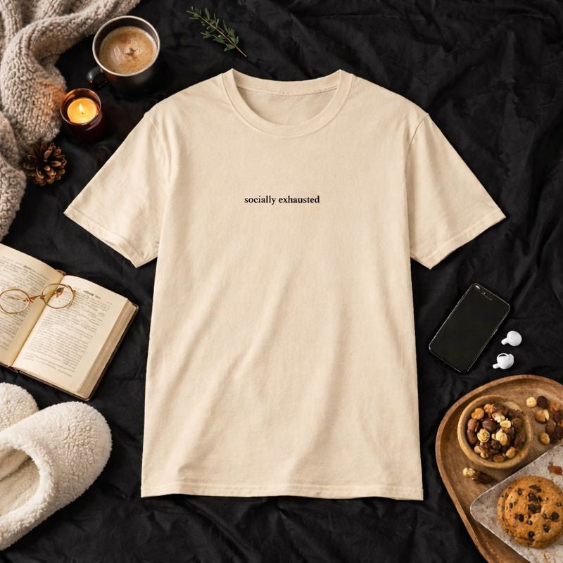 Socially exhausted — T-Shirt