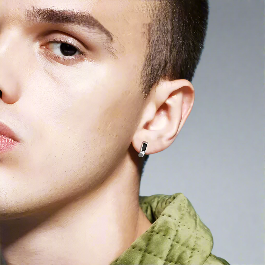 Minimalist Silver Copper Hoop Earrings, Unisex Huggies