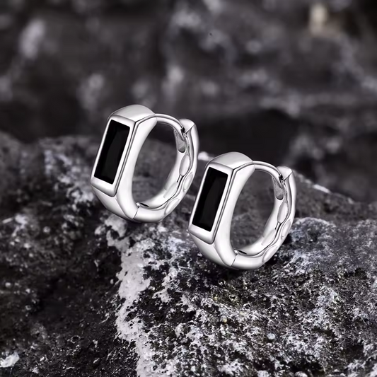 Minimalist Silver Copper Hoop Earrings, Unisex Huggies