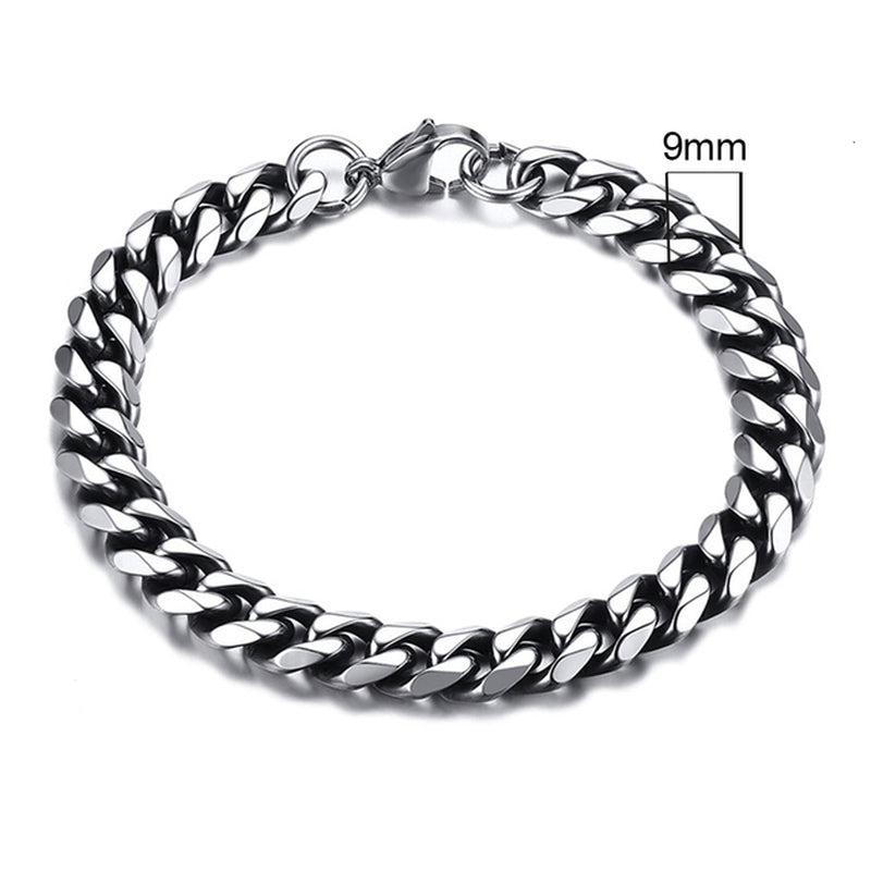 3-11Mm Chunky Miami Curb Chain Bracelet for Men, Stainless Steel Cuban Link Chain Wristband Classic Punk Heavy Male Jewelry