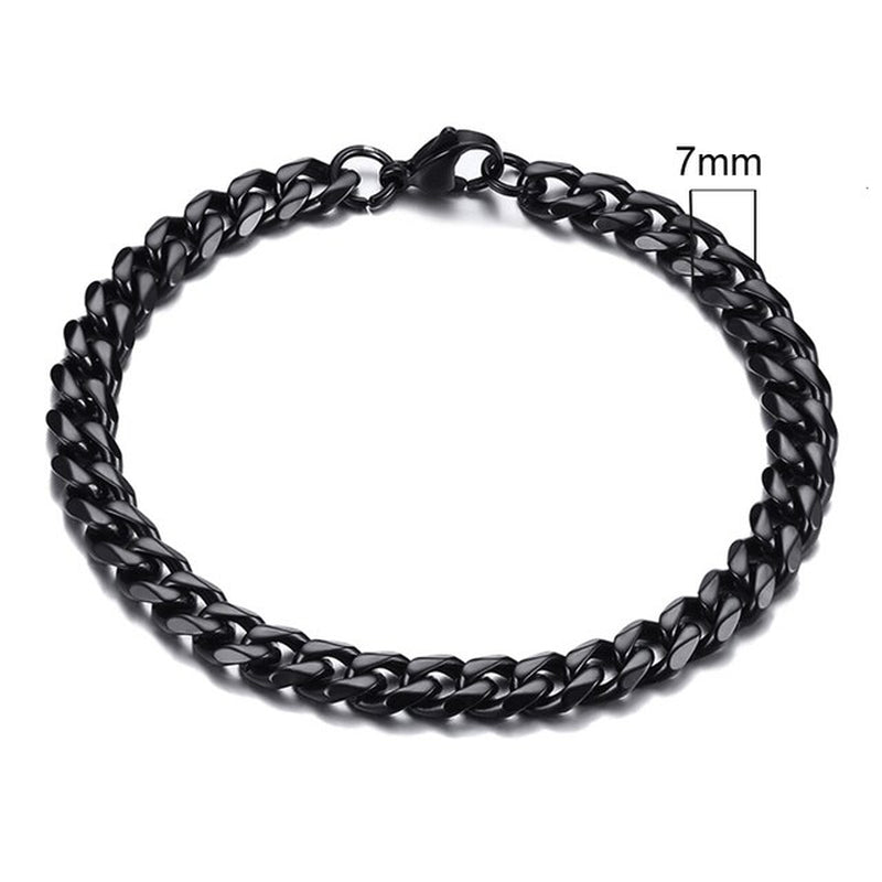 3-11Mm Chunky Miami Curb Chain Bracelet for Men, Stainless Steel Cuban Link Chain Wristband Classic Punk Heavy Male Jewelry