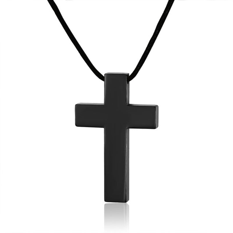 Classic Cross Necklace Men,Minimalist Stainless Steel Christianity Faith Pendant Jewelry,Prayer Gift for Him