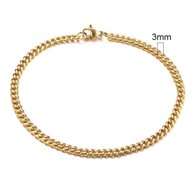 3-11Mm Chunky Miami Curb Chain Bracelet for Men, Stainless Steel Cuban Link Chain Wristband Classic Punk Heavy Male Jewelry