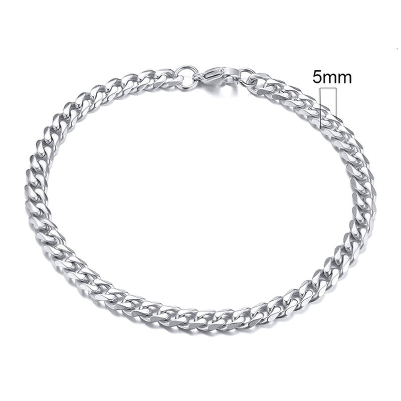 3-11Mm Chunky Miami Curb Chain Bracelet for Men, Stainless Steel Cuban Link Chain Wristband Classic Punk Heavy Male Jewelry