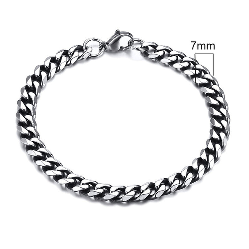 3-11Mm Chunky Miami Curb Chain Bracelet for Men, Stainless Steel Cuban Link Chain Wristband Classic Punk Heavy Male Jewelry