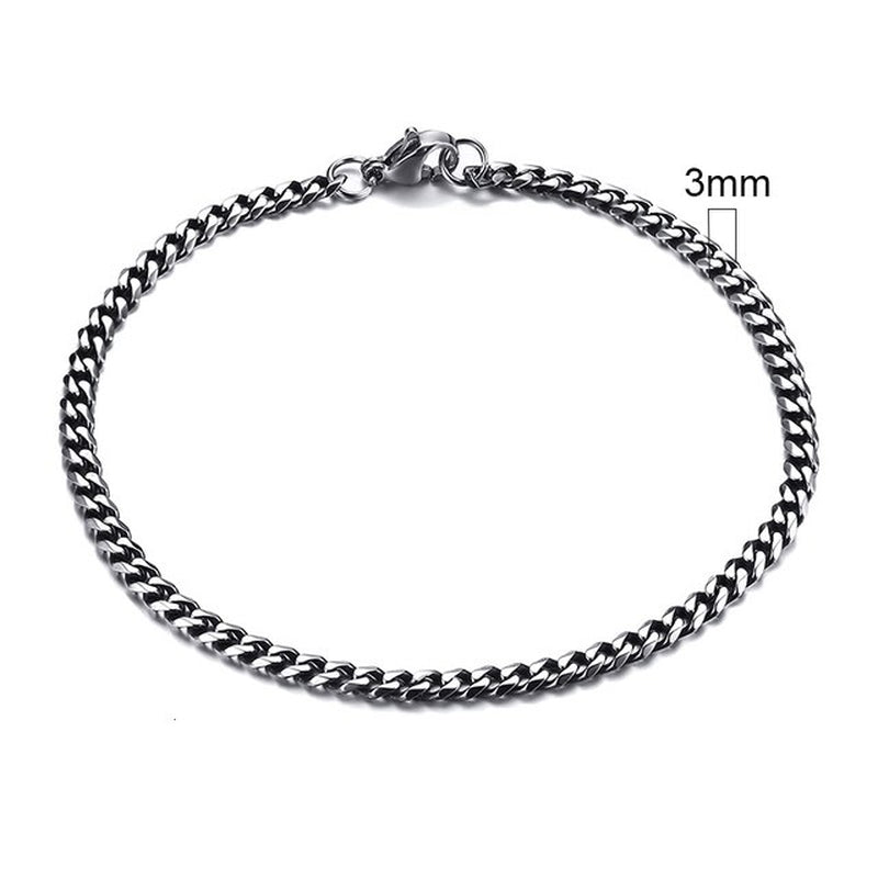 3-11Mm Chunky Miami Curb Chain Bracelet for Men, Stainless Steel Cuban Link Chain Wristband Classic Punk Heavy Male Jewelry