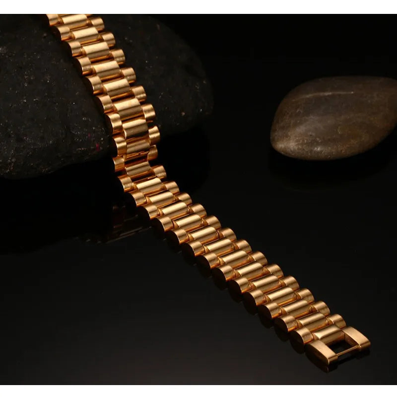 Men'S Bracelet Gold-Color Chunky Chain Bracelets Bangles Stainless Steel Male Jewelry Drop Shipping