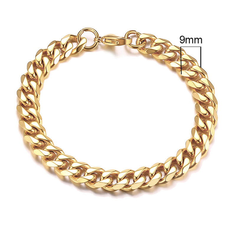 3-11Mm Chunky Miami Curb Chain Bracelet for Men, Stainless Steel Cuban Link Chain Wristband Classic Punk Heavy Male Jewelry