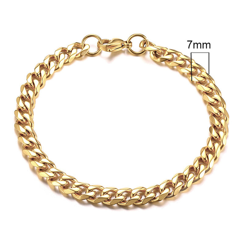 3-11Mm Chunky Miami Curb Chain Bracelet for Men, Stainless Steel Cuban Link Chain Wristband Classic Punk Heavy Male Jewelry