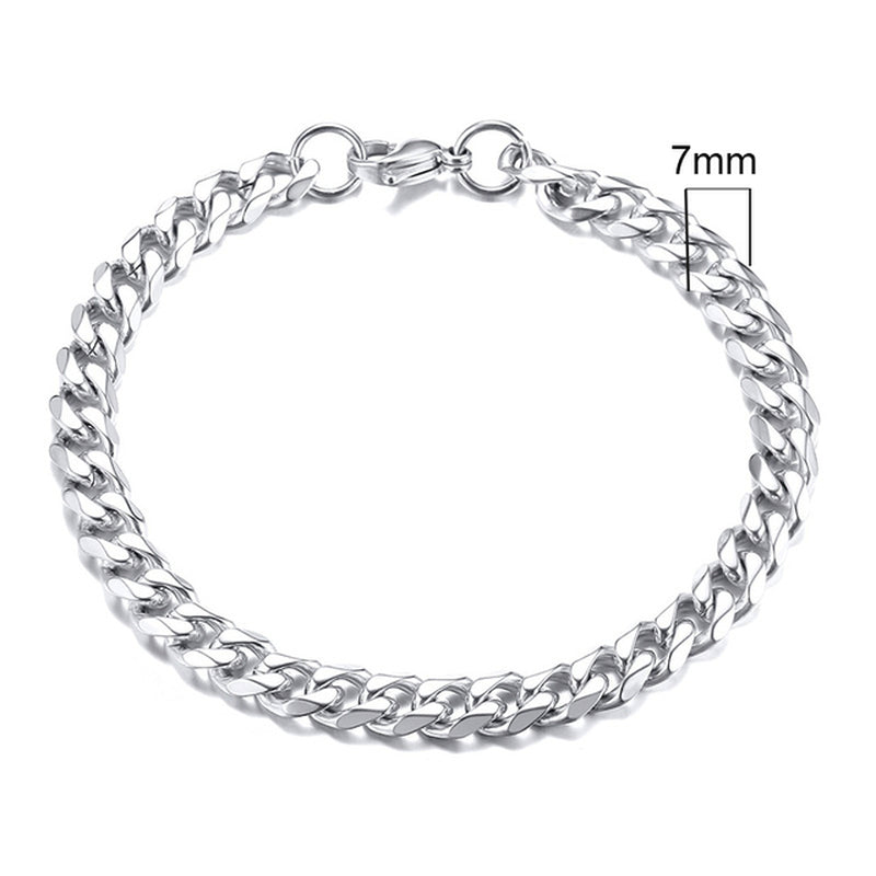 3-11Mm Chunky Miami Curb Chain Bracelet for Men, Stainless Steel Cuban Link Chain Wristband Classic Punk Heavy Male Jewelry