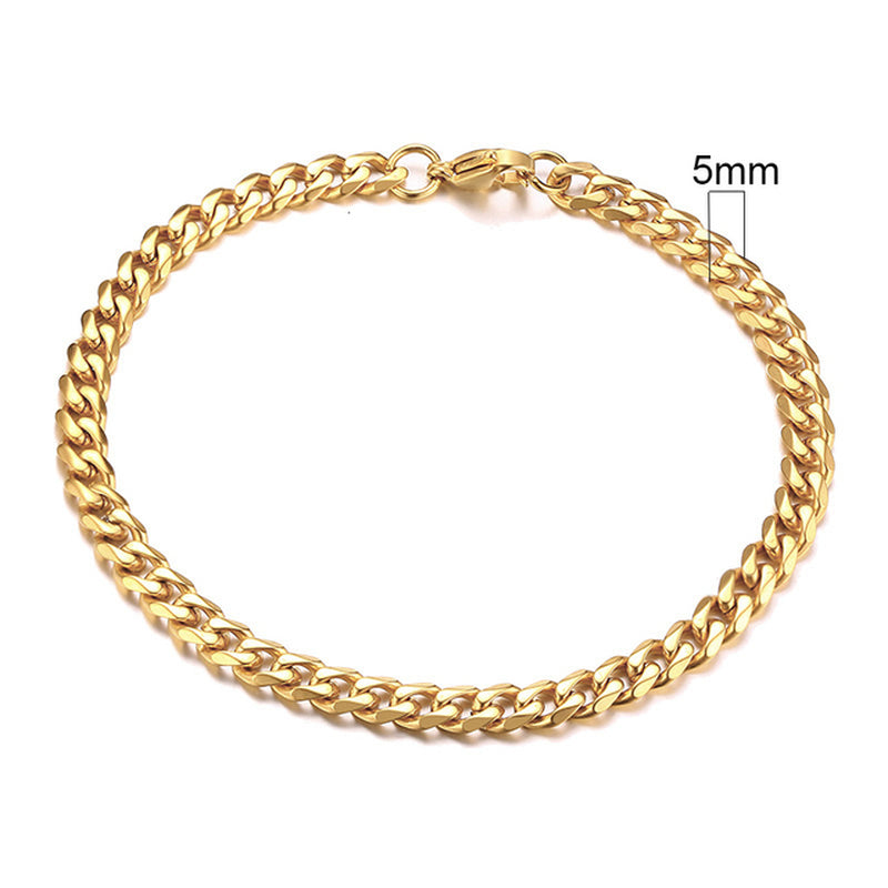 3-11Mm Chunky Miami Curb Chain Bracelet for Men, Stainless Steel Cuban Link Chain Wristband Classic Punk Heavy Male Jewelry