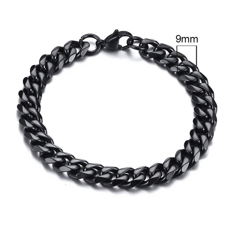 3-11Mm Chunky Miami Curb Chain Bracelet for Men, Stainless Steel Cuban Link Chain Wristband Classic Punk Heavy Male Jewelry