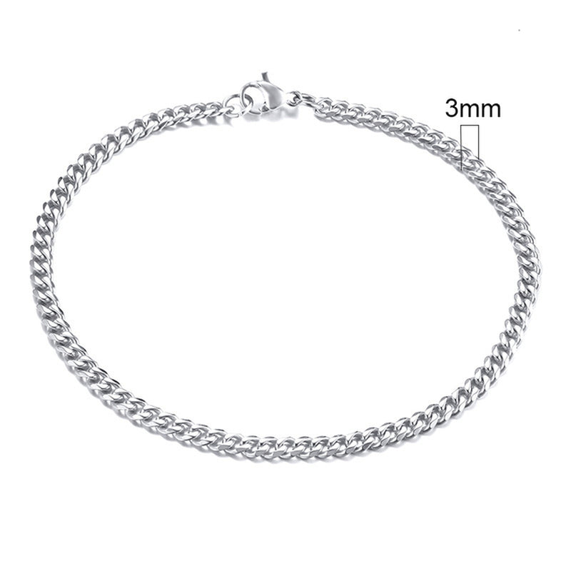 3-11Mm Chunky Miami Curb Chain Bracelet for Men, Stainless Steel Cuban Link Chain Wristband Classic Punk Heavy Male Jewelry